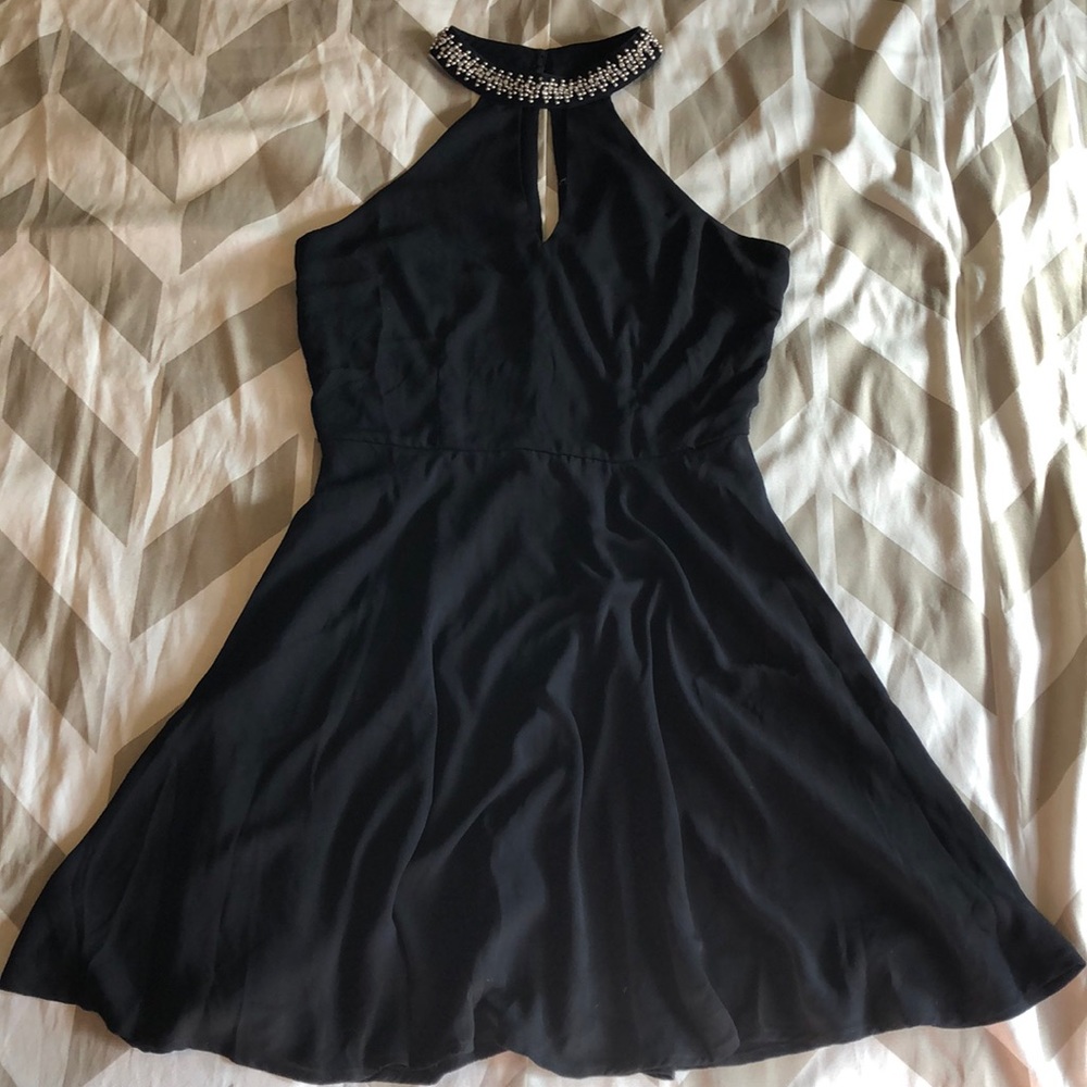 LIttle Black Beaded Glam Choker Cocktail Dress!!